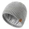 Gorro de Punto Personalizado para Mujer, Ciclismo al Aire Libre, Cálido y Resistente al Frío, Gorro de Punto Grueso de Doble Capa con Forro de Felpa para Otoño e Invierno