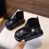 Sapatos para Crianças Pequenas, Sapatos de Princesa Modernos para Bebês Meninas com Solado Macio, Sapatos de Primavera, Outono e Inverno para Bebês, Sapatos Infantis, Botas Curtas de Couro para 1 a 2-3 Anos