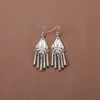 Novos Brincos de Tendência Nacional Estilo Chinês Estilo Antigo para Mulheres, Brincos Longos com Franja de Prata Xizang Estilo Palácio Retro, Joias para Orelha Estilo Étnico