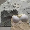 Camisola de Lunares sin Espalda con Almohadillas Integradas y Copas Fijas para Verano, Anti-Exposición, Ropa de Abrigo para Mujer
