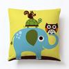 Funda de almohada de lino con animal de dibujos animados lindo elefante suministro de fabricantes de plataforma transfronteriza funda de cojín para coche sofá