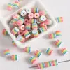 Contas Cilíndricas de Resina Listradas Coloridas Feitas à Mão DIY Colar Pulseira Acessórios de Joias Contas Diversão Infantil Bastão