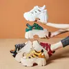 Zapatos de Cueva para Mujer Nueva Llegada Primavera y Verano Zapatos de Entrenamiento Alemanes Rayados Transpirables Vacíos Aumentadores de Altura Interior Zapatos para Mujer Combinación Perfecta Sandalias Romanas de Suela Gruesa