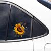 Pegatina transfronteriza para coche con diseño de mariposa y girasol, decoración para carrocería, cubierta de la caja del acelerador, pegatina impermeable contra arañazos