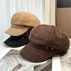 Gorra octogonal versátil de estilo vintage coreano, gorra de pintor de gamuza de alta calidad, hace que la cara se vea más pequeña, gorra de boina estilo británico para mujer