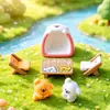 Novo estilo pastoral fresco cena de acampamento de filhote de cachorro artesanato em resina feito à mão para decoração de carro e mesa