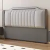 Cabeceira de Novo Estilo com Acolchoamento Macio, Compra Única, Madeira Maciça, Moderna e Simples, Integrada ao Chão, Luxo Leve, Personalizável para Quarto Principal