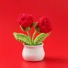 Flores Artificiales de Lana Girasol en Maceta Lirio del Valle Nomeolvides Tulipán Adornos Día de San Valentín Festival de Primavera