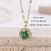 Llega el Momento de Correr Diseño Creativo Giratorio 360 grados Colgante de Trébol Collar de Cobre Electroplateado Brillante Incrustado con Circonita