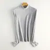 Nueva Camiseta Térmica para Mujer de Otoño e Invierno, Cuello Semi Alto, Cálida y Transpirable, Corte Ajustado, Suave y Cómoda, Se Puede Usar por Fuera, Camiseta de Manga Larga para Mujer