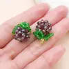 Colgante de Fruta Hecho a Mano Cereza Maíz Uva Frambuesa Amuletos DIY Cadena para Teléfono Llavero Accesorios Adornos Tejidos