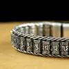 Pulseira com Roda de Oração de Mantra de Seis Palavras para Homens e Mulheres, Fecho de Encaixe Estilo Chinês, Estilo Vintage Retrô, Ousada e Única, Atacado