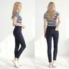 Bestseller transfronterizo de Amazon: Pantalones cropped elásticos con bolsillos de botón, estilo primavera y otoño, leggings de talla grande para mujer