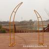 Accesorios para Boda Arco Arte de Hierro Puerta en Forma de Cuerno Césped Exterior Boda Soporte de Flores Arco Zona de Bienvenida Retráctil