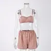 2026 Nueva Camisola Rayada Transfronteriza Estilo Ins Europeo y Americano Sin Tirantes Azul Pijama, Ropa de Casa Cómoda, Transpirable y Fresca