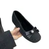 Sapatos Mary Jane Retro de Camurça Cinza com Elevação Interna, Fivela Quadrada com Strass, Forrados com Lã para Mulheres, Novos Sapatos de Algodão Estilo Ballet 2025