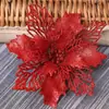 Flor artificial de 9cm festival de Natal pó de cebola com flor oca enfeites de guirlanda de árvore de Natal pendente decoração flor falsa
