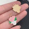 30 acessórios de pingente rosa para o dia dos namorados, varinha mágica, castelo, amor, rosa, faça você mesmo, brincos, pulseira, acessórios