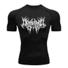 Teum Export Camiseta de Manga Corta con Cuello Redondo Estampada de Secado Rápido de Compresión para Hombre Y2K Ropa Interior Base para Correr Entrenamiento de Fitness Body