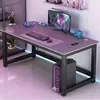 Escritorio para e-sports, escritorio para computadora de escritorio para dormitorios, simple y práctico para uso doméstico, adecuado para apartamentos de alquiler, tablero con patrón de fibra de carbono, escritorio simple para estudiar