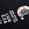 Moda para Hombre Tallas Grandes Gordito Manga Corta Moda Personalidad Estampado de Letras Holgado Extra Grande Top de Media Manga T8838