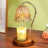 Lámpara para derretir cera con tubo curvo de altura ajustable y base de madera maciza, lámpara de mesa decorativa sin llama para fragancia, directo de fábrica, lámpara de vela de aromaterapia