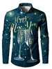 Otoño 2026 Nuevo Estación Independiente de Amazon Camisa de Manga Larga de Moda Camisa Navideña Impresa en 3D Ropa para Hombre