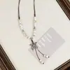 La paz es Fu moda nacional vintage collar de cerámica de Jingdezhen femenino candado de longevidad cadena clavicular colgante artístico cadena clavicular