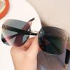 Nuevas Gafas de Sol Cuadradas Grandes sin Marco y con Borde Cortado para Hombres y Mujeres, Elegantes y Versátiles, Bloqueadoras de Luz y Protectoras del Sol