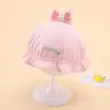 Chapéu de Bacia para Bebê de Primavera Laço Coelho Chapéu de Pescador Infantil Chapéu de Sol Protetor Solar para Bebê Proteção Solar