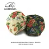 Boina Personalizada Estilo Étnico para Mujer Gorra de Pico Bordada Flor Retro Británica Sombrero Casual Versátil Adelante Sombrero de Pintor