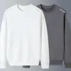 Moletom masculino, estilo primavera e outono, gola redonda, pulôver, camisa base de manga longa, top versátil casual solto, roupa masculina versátil