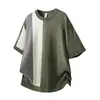 Ropa para Hombre Fengshe / 2026 Verano Nueva Camiseta de Punto de Cuello Redondo para Hombre Estilo Americano de Peso Pesado de Manga Corta Casual de Moda