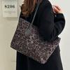 Bolsa grande de comércio exterior feminina 2024 outono e inverno nova bolsa grande capacidade bolsa de ombro estampa de leopardo bolsa de axila de alta qualidade