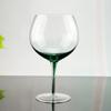 Copa de Vino Tinto Borgoña de Vidrio de Tallo Verde Artificial Copa Redonda de Panza Esférica de Vidrio Verde