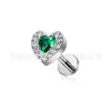 Pendientes de Aleación de Titanio F136 con Corazón Incrustado de Circonita Clavo de Hueso de Oreja de Aleación de Cobre Joyería para Piercing Uña de Labio con Forma de Corazón de Circonita