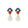 Novos Brincos Xiangyun de Jade Chinoiserie para Mulheres, Novo Estilo Popular, Brincos Esmaltados de Nicho para Mãe e Namorada, Brincos com Franjas