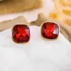 Pendientes Cuadrados de Circonita Vintage, Moda Retro, Pendientes Simples y Versátiles, Pendientes de Lujo Ligero y de Gama Alta para Mujer