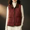 Chaleco Ligero de Algodón Estilo Nuevo 2026 para Mujer, Chaleco Corto sin Cuello Otoño e Invierno, Chaqueta Redonda Talla Grande