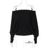 Roupas Femininas Mais Vendidas na Europa e América 2025 Verão Novo Sexy Hot Girl Gola Ombro a Ombro Blusa de Manga Comprida Camiseta Tops para Mulheres Atacado