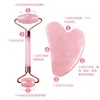 Fábrica de Origen Rodillo Masajeador de Jade Rasqueta Salón de Belleza Set Masajeador Rodillo de Jade Cristal Rosa