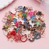 Venta Caliente Transfronteriza Mezcla de 100 Piezas de Aleación de Esmalte Colorido Corona, Estrella de Cinco Puntas, Accesorios de Flor para Pulseras y Collares DIY