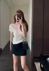 Camiseta Slimming de Gaze Bolha com Design Ruffle de Manga Curta Estilo Francês para Mulheres 2026 Verão Novo H052703