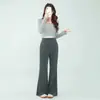 Pantalones de maternidad para primavera y otoño, pierna ancha, ligeramente acampanados, tiro alto, soporte para el vientre, suaves y con caída, adelgazantes, cubren las caderas, no aprietan el vientre, adecuados para usar como prenda exterior