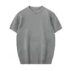 Camiseta Masculina Jianheng, Estilo Novo Old Money, Gola Redonda, Manga Curta, Caimento Solto, Cor Sólida, Tricô, Respirável, Casual Estilo Casal