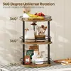 Estante de Almacenamiento de Condimentos de Cocina Listo para Usar Transfronterizo, Estante Giratorio de Especias de Doble Capa, Organizador y Estante de Almacenamiento Multifuncional para Condimentos