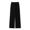 Pantalones de Pierna Ancha 100% Lana Merino Australiana para Mujer Otoño Invierno Pantalones Rectos con Caída Suaves como Cachemir Blancos de Largo hasta el Suelo