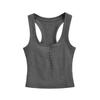Estilo Americano Sexy Esportivo Justo Cor Sólida Regata Feminina Verão Rua Spice Girl Vintage Fivela Justa Top Costas Bonitas