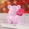 Boneca Ursinho Flor Eterna Luminária de Mesa Base Luminosa Ornamento de Luz de Atmosfera Criativa para Desktop como Presente para Namoradas