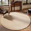 Alfombra Redonda de Color Sólido para Sala de Estar con Pelo de Bucle Grande, Resistente a los Arañazos de Gato, Alfombra para Mesita de Noche de Dormitorio, Felpudo para Ventana Saliente, Felpudo para Mecedora de Sisal Artificial